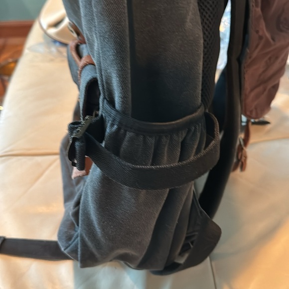 Auger Canvas Backpack Gray Travel Shoulder Bag School Adjustable - Picture 4 of 8